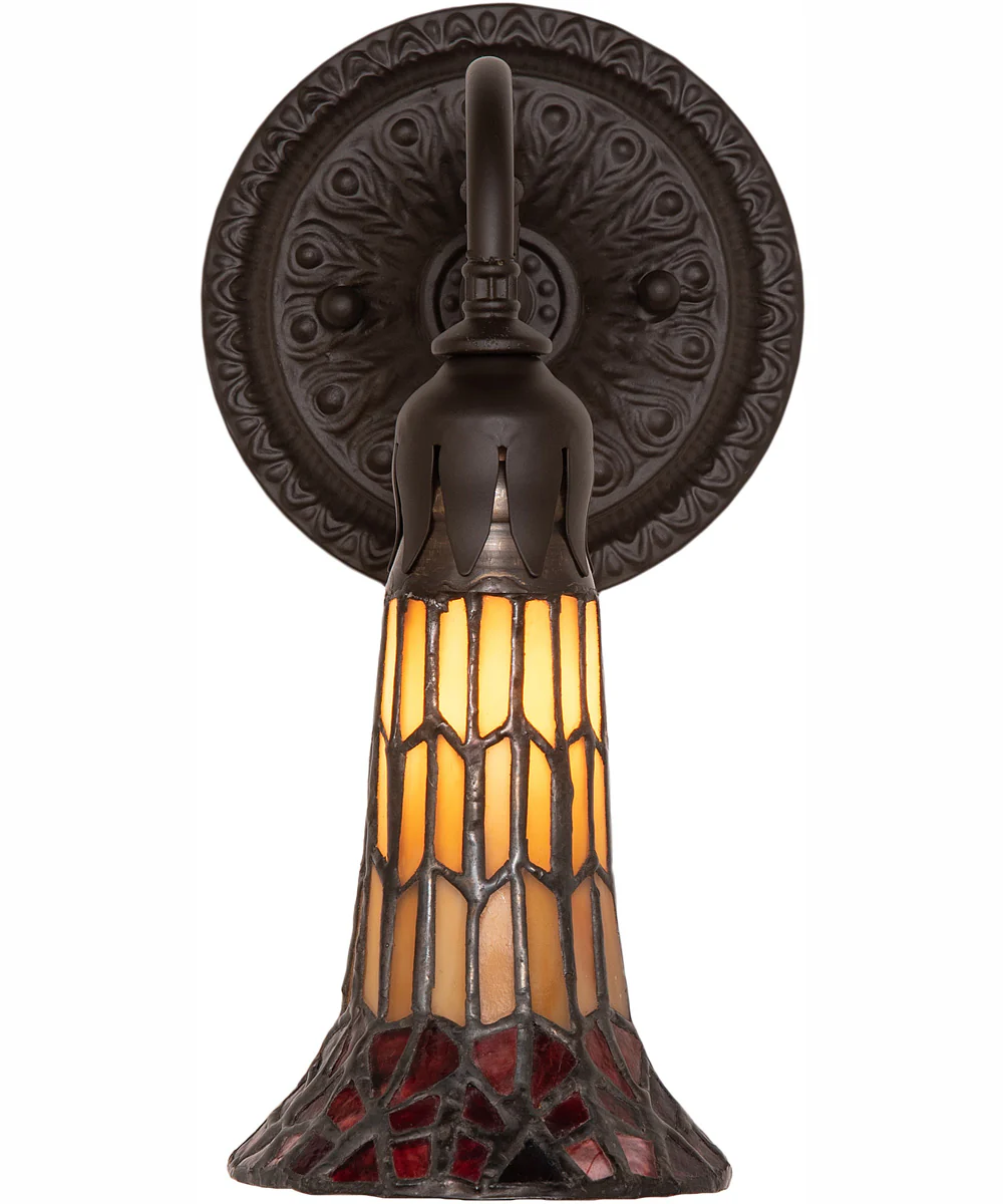 5.5" Wide Stained Glass Pond Lily Wall Sconce - Image 5
