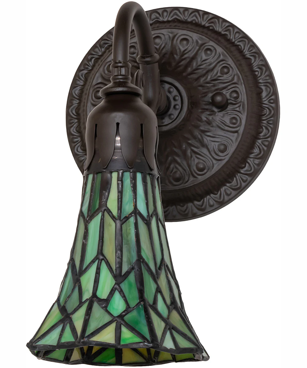 5.5" Wide Stained Glass Pond Lily Wall Sconce - Image 3