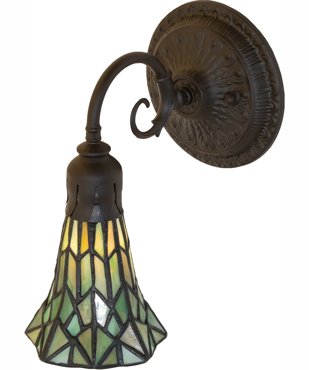 5.5" Wide Stained Glass Pond Lily Wall Sconce - Image 4