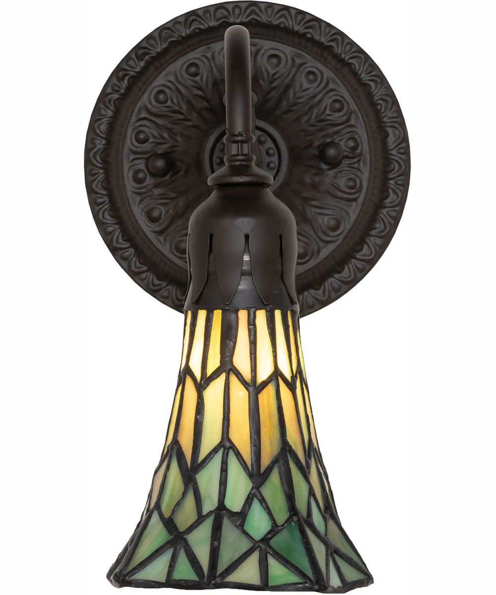 5.5" Wide Stained Glass Pond Lily Wall Sconce - Image 5