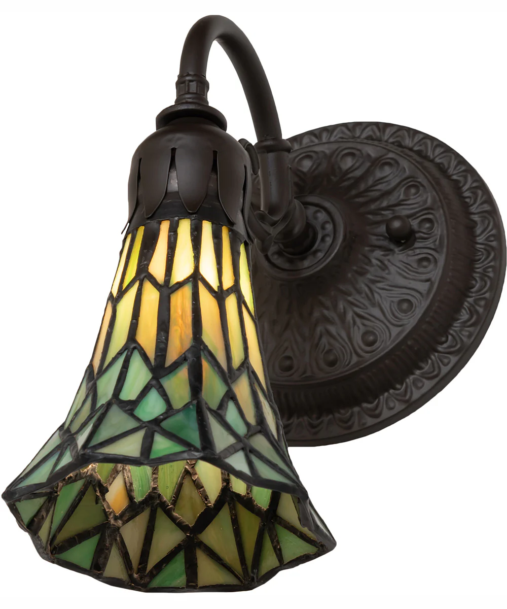 5.5" Wide Stained Glass Pond Lily Wall Sconce - Image 6
