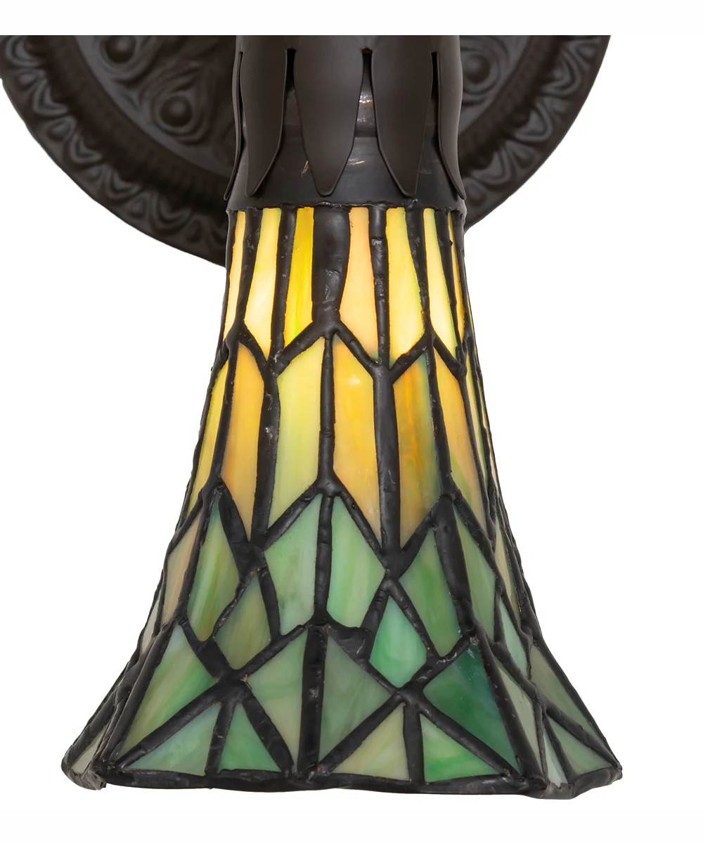 5.5" Wide Stained Glass Pond Lily Wall Sconce - Image 8