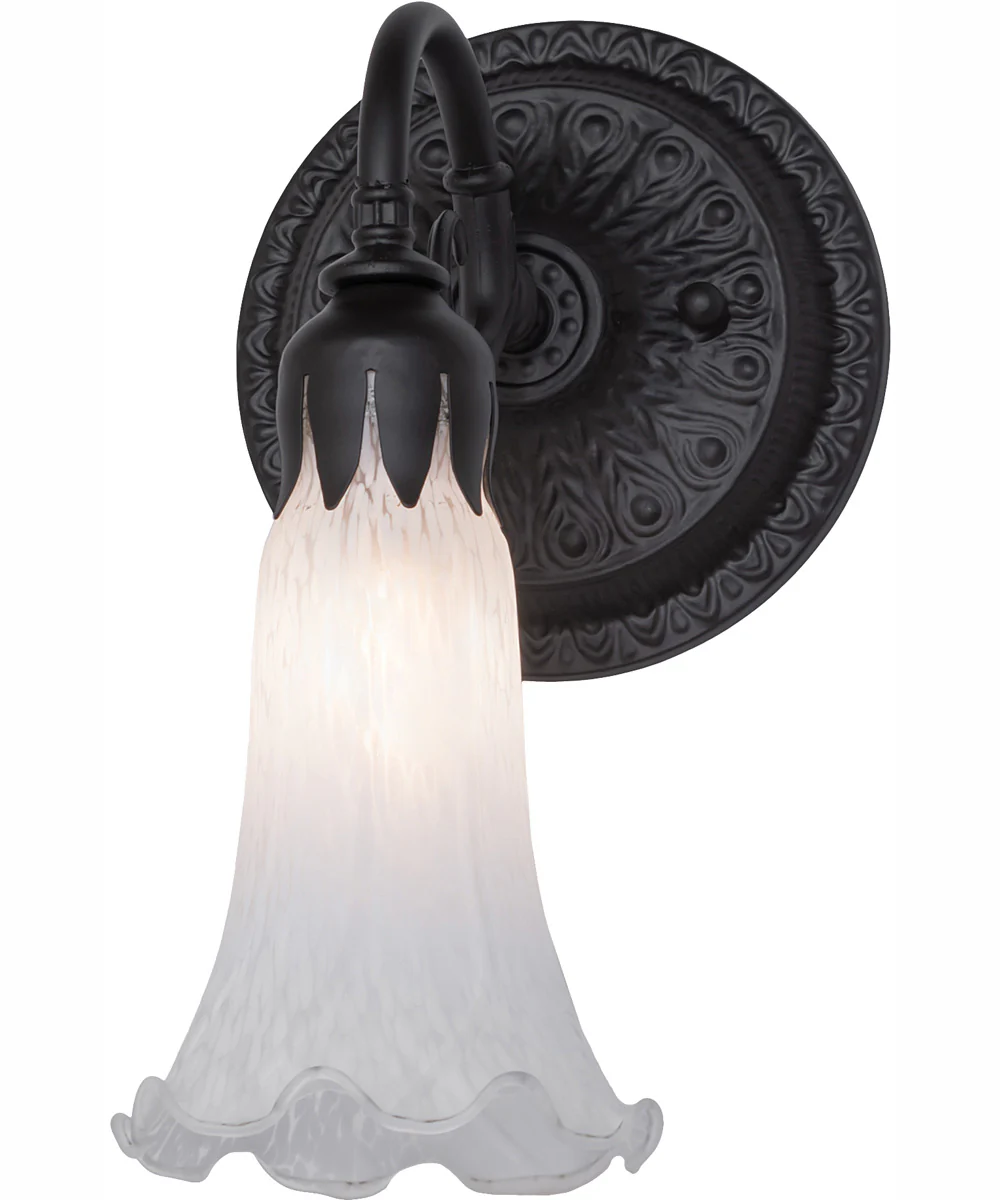 5.5" Wide White Tiffany Pond Lily Wall Sconce - Image 2