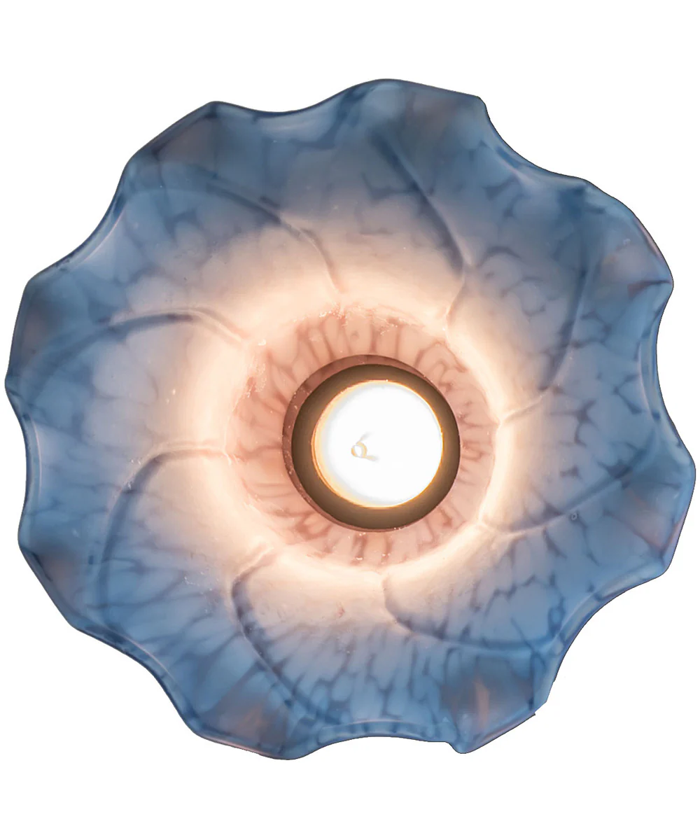 5" Wide Pink/Blue Tiffany Pond Lily Mini Pendant - Image 6