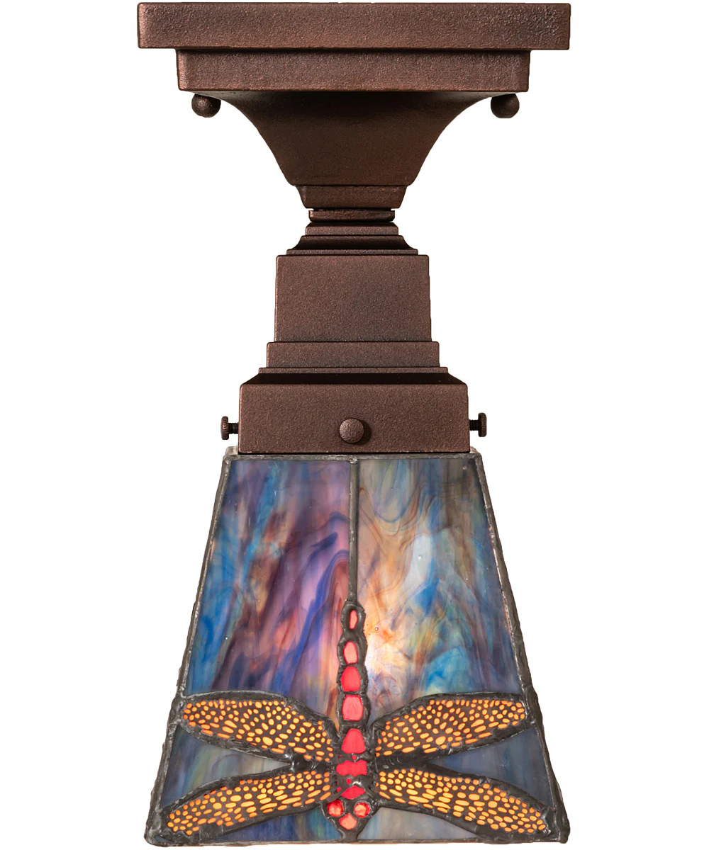 5" Square Prairie Dragonfly Flushmount - Image 5