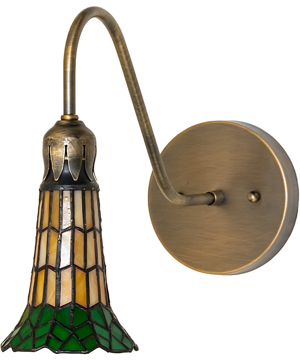 5" Wide Stained Glass Pond Lily Wall Sconce - Image 2