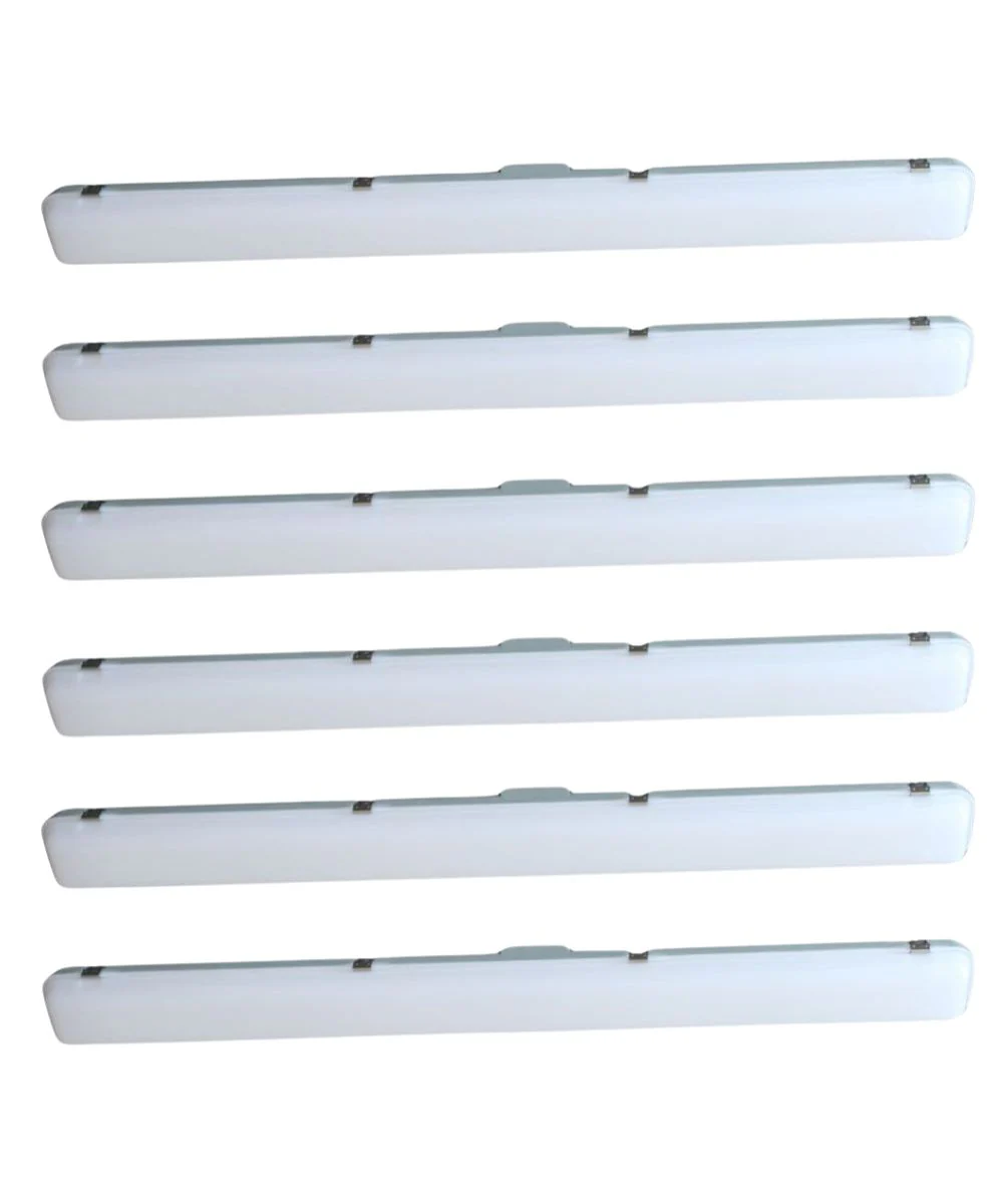 50"w Linear Vapor Tight 1-Light Integrated LED Light Strip [6 PACK] by RP Lighting