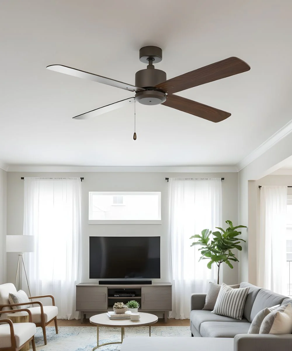 52" Aldea IV 4-Blade Ceiling Fan Oil Rubbed Bronze Motor Finish and Walnut Blade Finish - Image 2