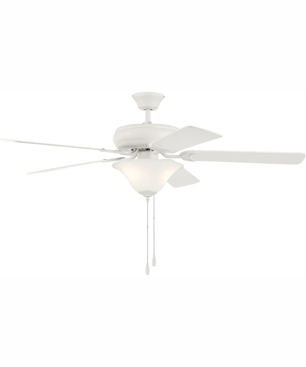 52" Decorator's Choice 2-Light Ceiling Fan Matte White - Image 2