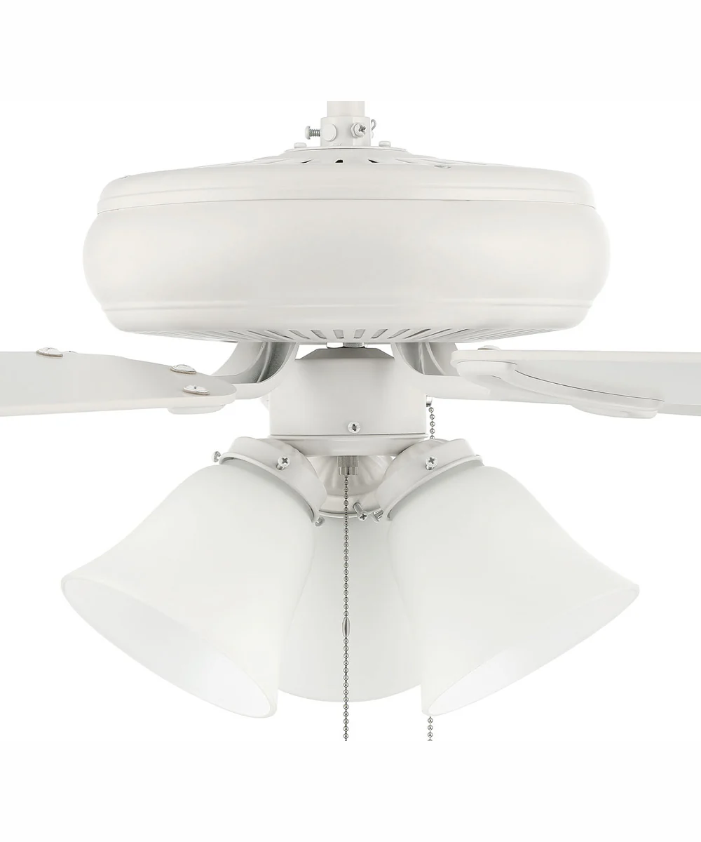 52" Decorator's Choice 2-Light Ceiling Fan Matte White - Image 4