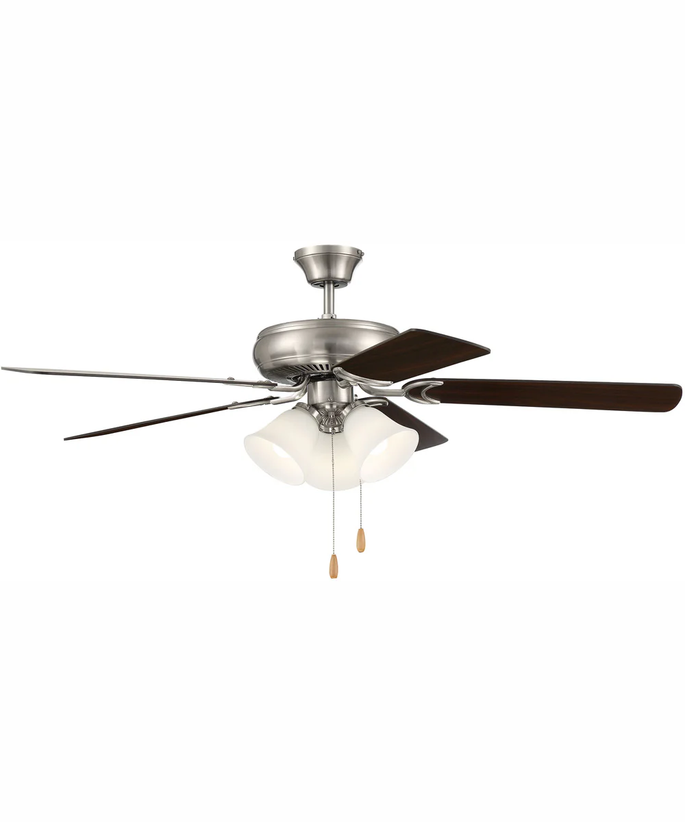 52" Decorator's Choice 3-Light Ceiling Fan Brushed Polished Nickel - Image 5