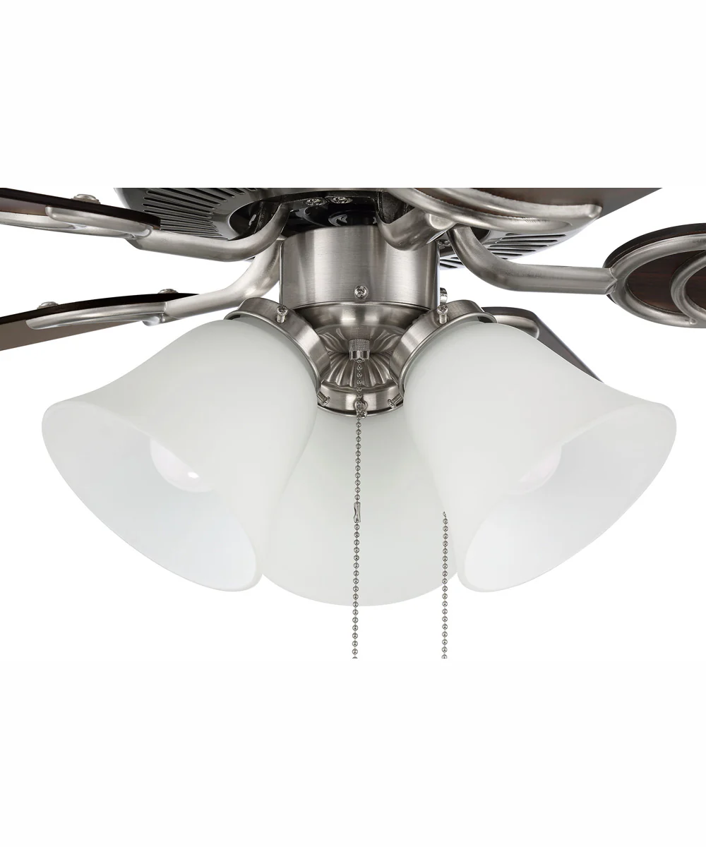 52" Decorator's Choice 3-Light Ceiling Fan Brushed Polished Nickel - Image 7