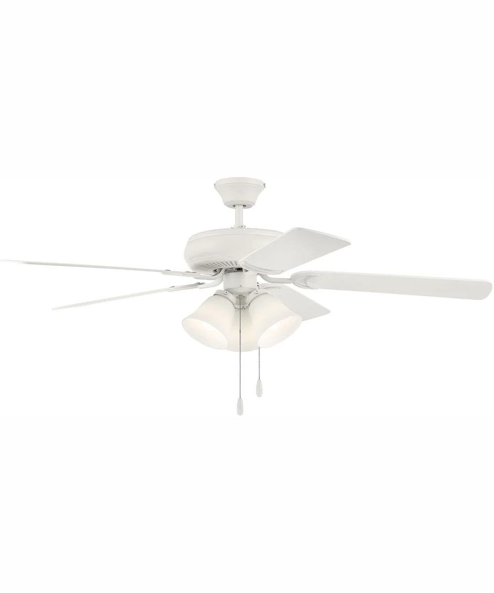 52" Decorator's Choice 3-Light Ceiling Fan Matte White - Image 2