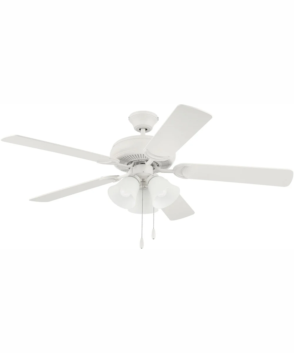 52" Decorator's Choice 3-Light Ceiling Fan Matte White - Image 3