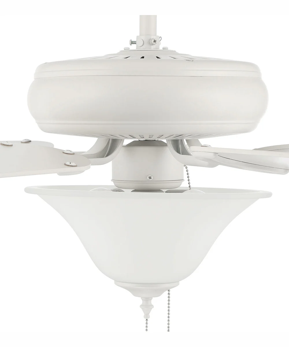 52" Decorator's Choice 3-Light Ceiling Fan Matte White - Image 4