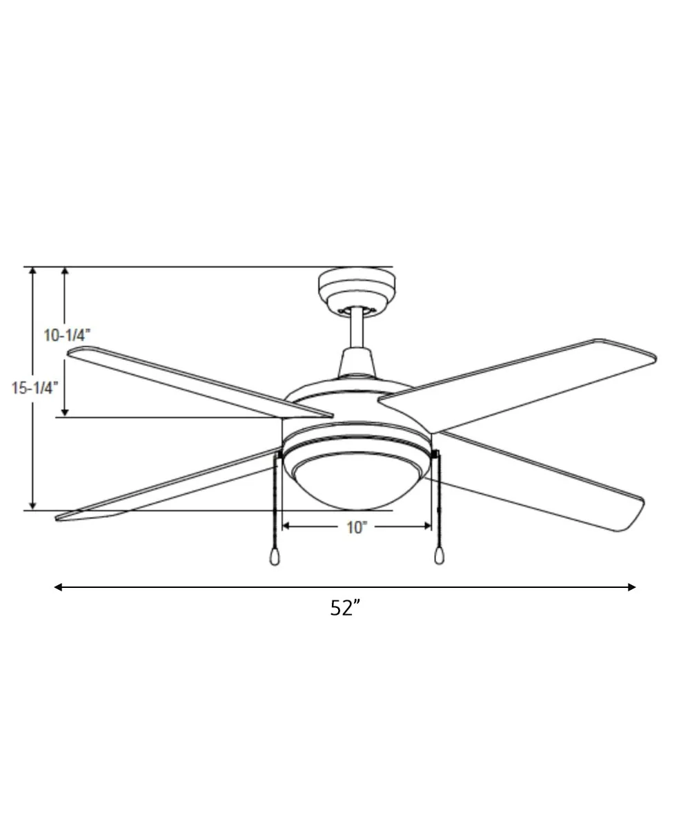 52" Europa IV 4-Blade Ceiling Fan Oil Rubbed Bronze Finish with Integrated LED Light - Image 3