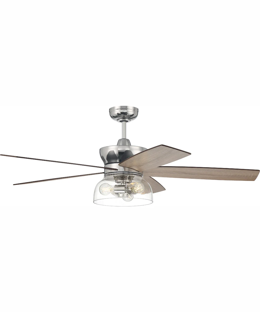 52" Gibson 3-Light Ceiling Fan Polished Nickel - Image 2