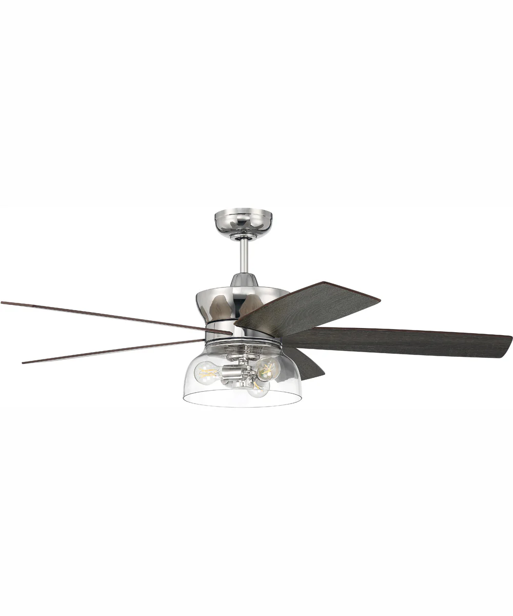 52" Gibson 3-Light Ceiling Fan Polished Nickel - Image 3