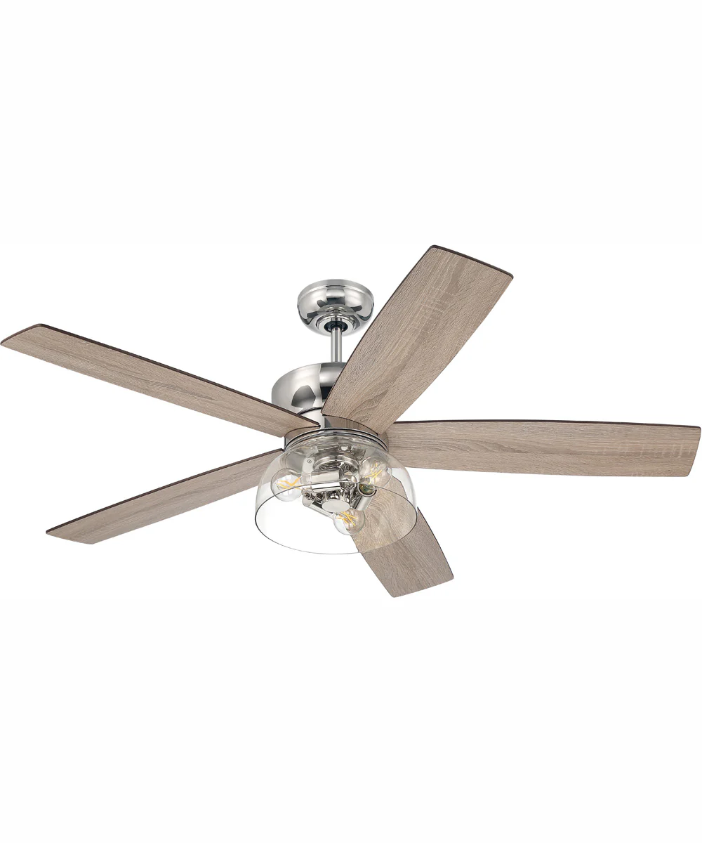 52" Gibson 3-Light Ceiling Fan Polished Nickel - Image 9
