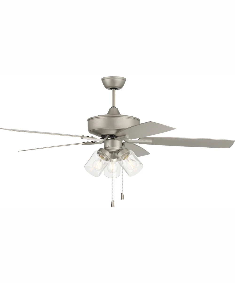52" Outdoor Pro Plus 104 Clear 3-Light Indoor/Outdoor Ceiling Fan Painted Nickel - Image 2