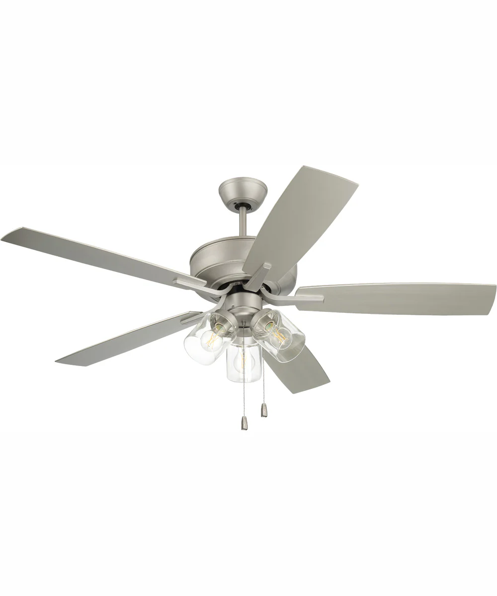 52" Outdoor Pro Plus 104 Clear 3-Light Indoor/Outdoor Ceiling Fan Painted Nickel - Image 6
