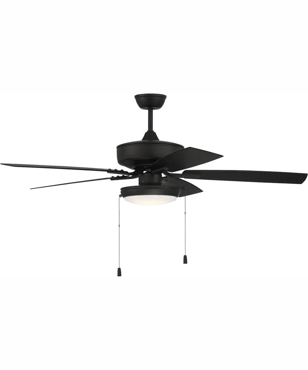 52" Outdoor Pro Plus 119 Pan Light Kit 1-Light Indoor/Outdoor Ceiling Fan Flat Black - Image 2