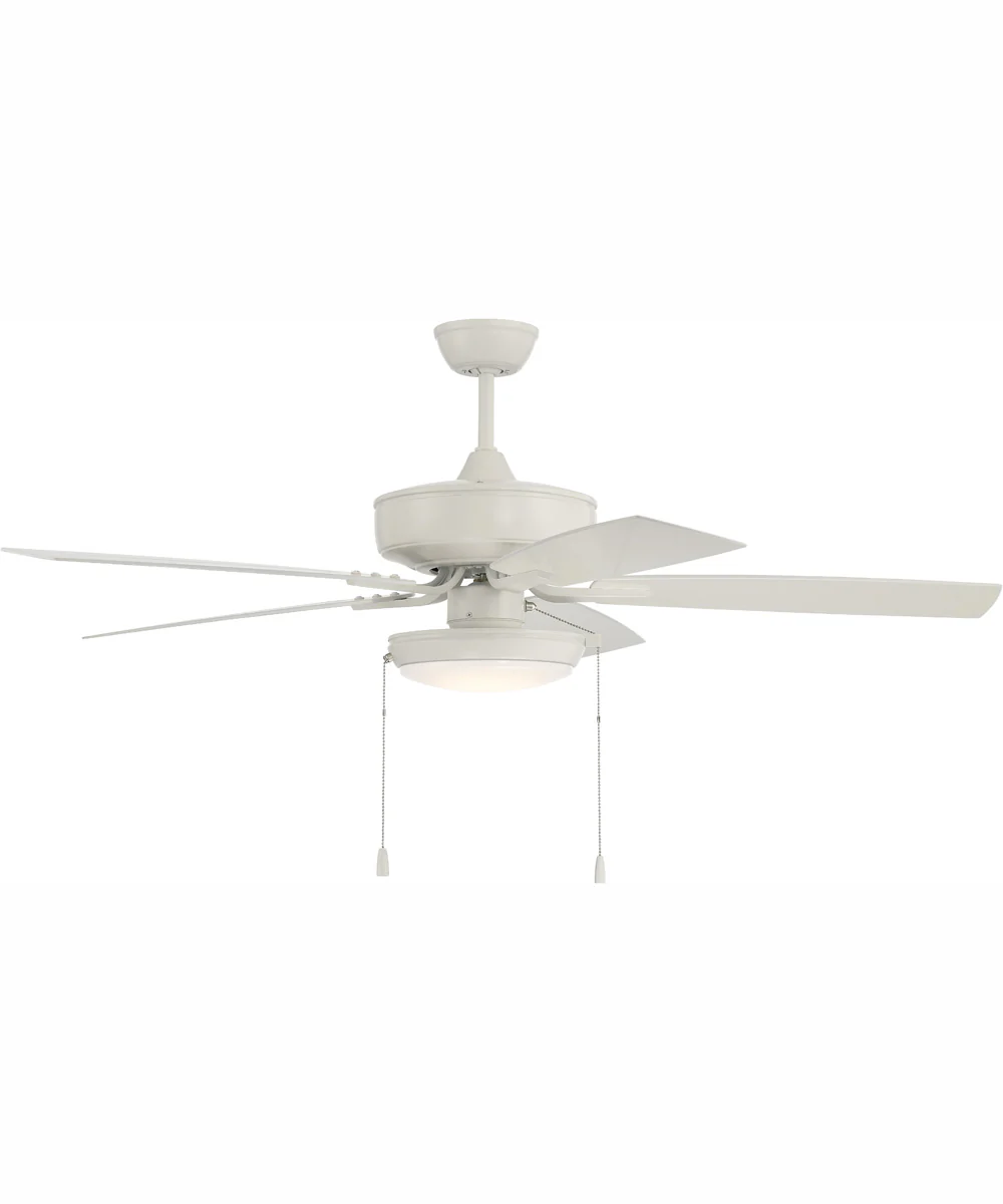 52" Outdoor Pro Plus 119 Pan Light Kit 1-Light Indoor/Outdoor Ceiling Fan White - Image 2