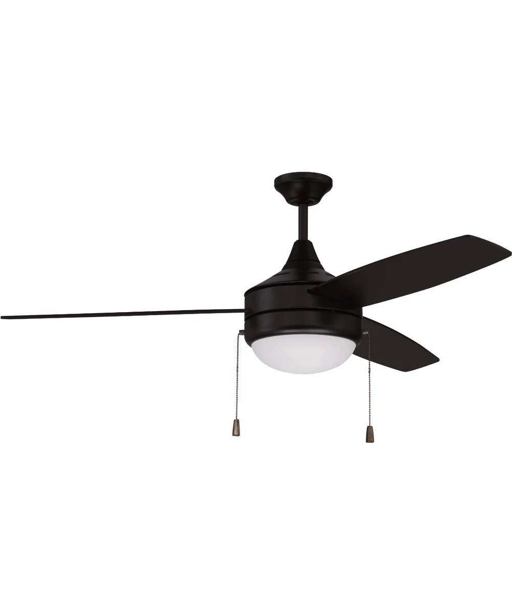 52" Phaze 3 Blade 2-Light Ceiling Fan Flat Black - Image 3