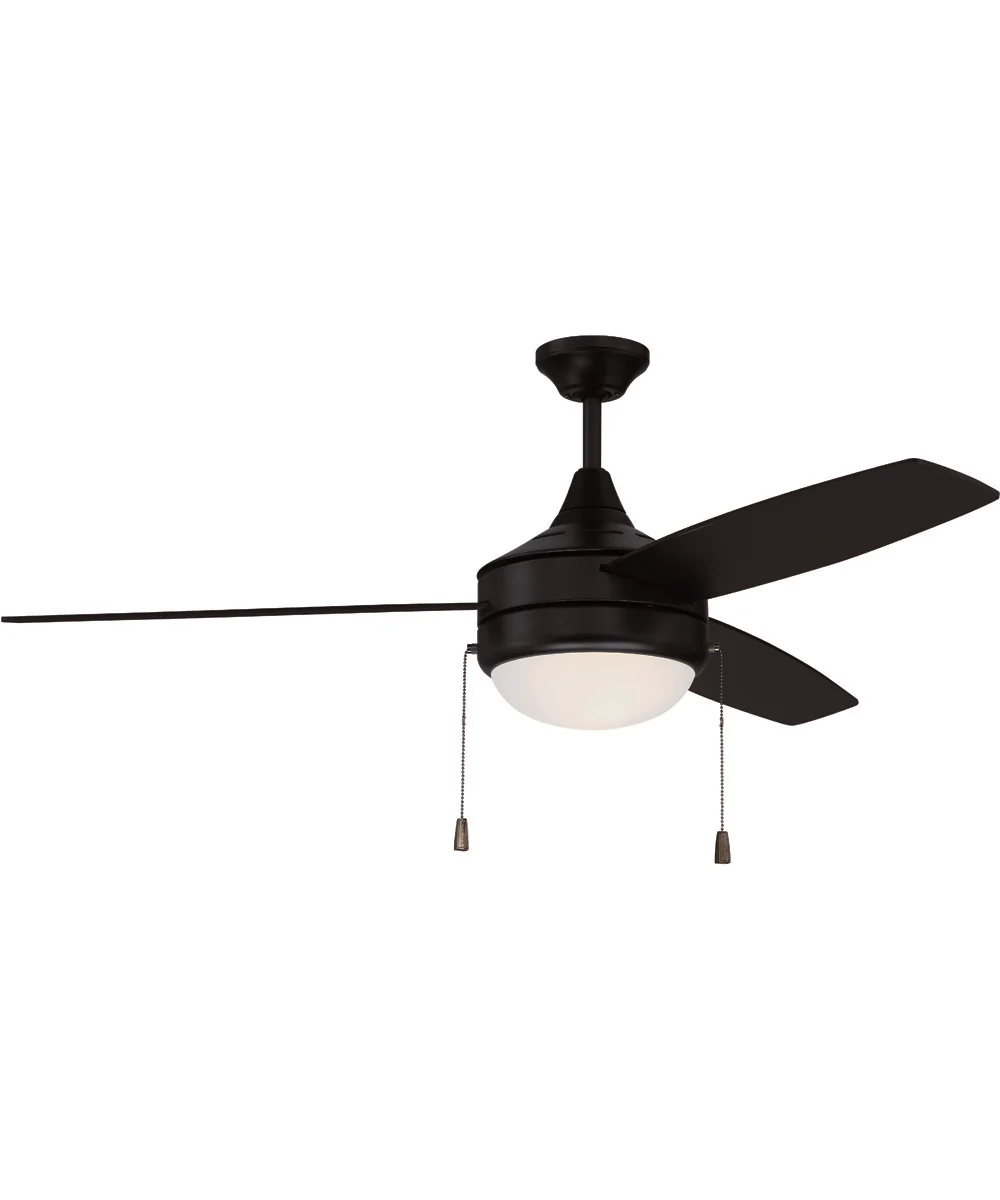 52" Phaze 3 Blade 2-Light Ceiling Fan Flat Black - Image 4