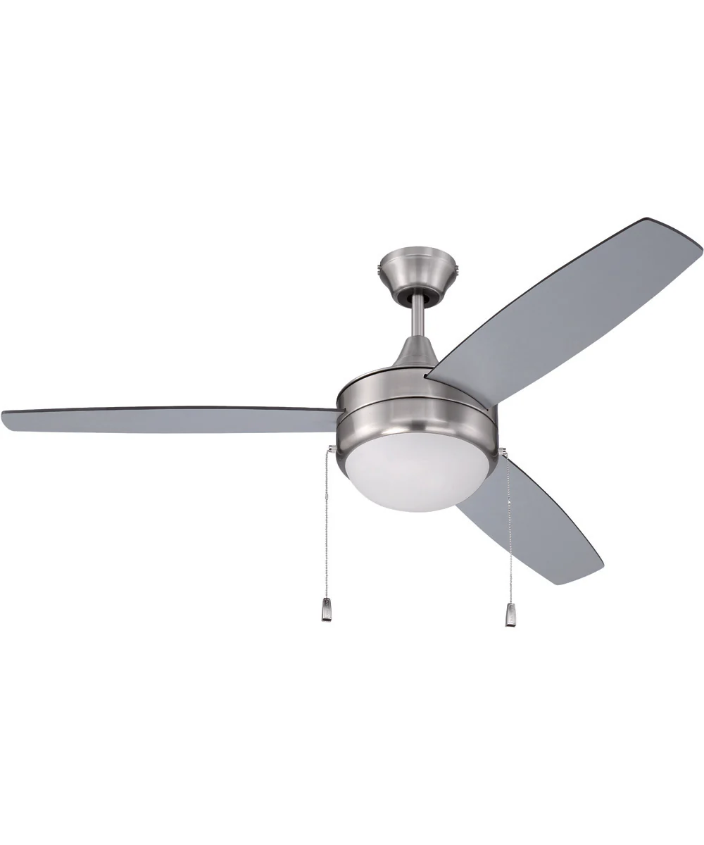 52" Phaze Energy Star 3 Blade 2-Light Ceiling Fan Brushed Polished Nickel - Image 4
