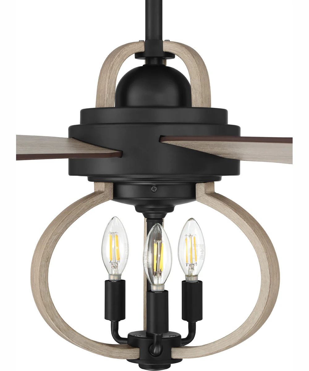 52" Reese 3-Light Ceiling Fan Flat Black - Image 3