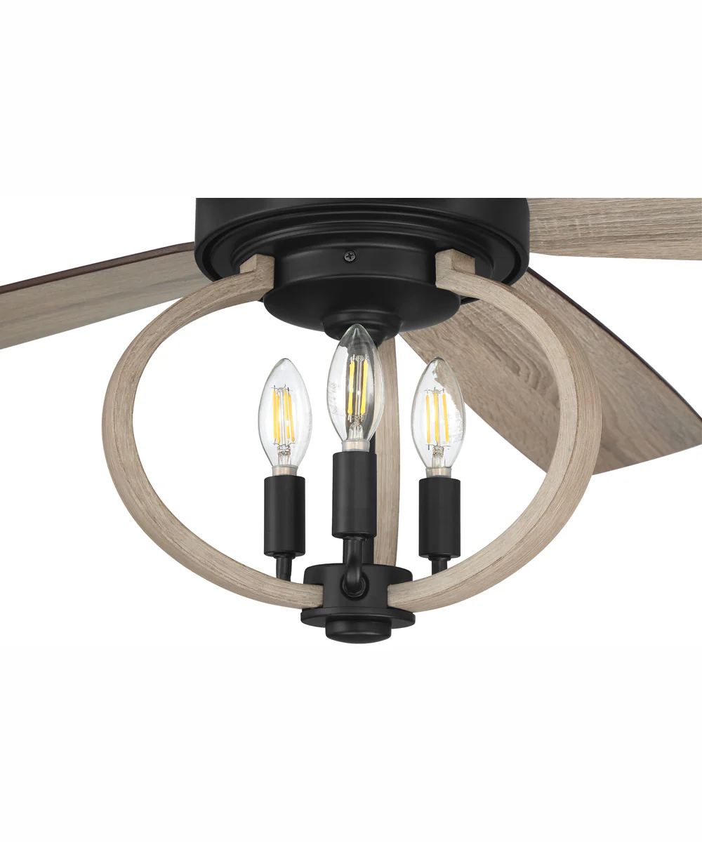 52" Reese 3-Light Ceiling Fan Flat Black - Image 6