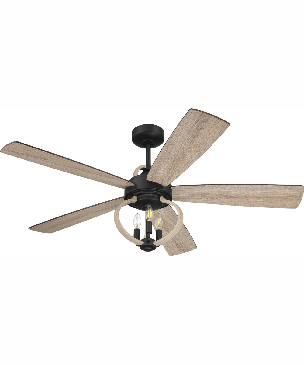 52" Reese 3-Light Ceiling Fan Flat Black - Image 7