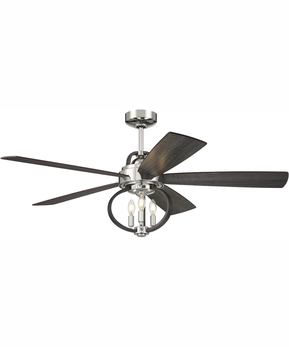 52" Reese 3-Light Ceiling Fan Polished Nickel - Image 2