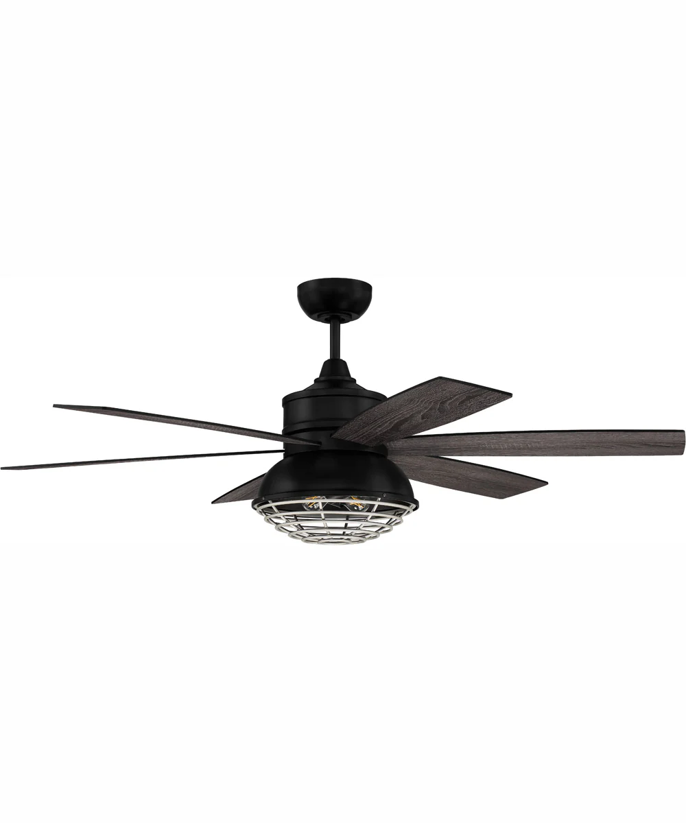52" Rugged 2-Light Indoor/Outdoor Ceiling Fan Flat Black/Painted Nickel - Image 3
