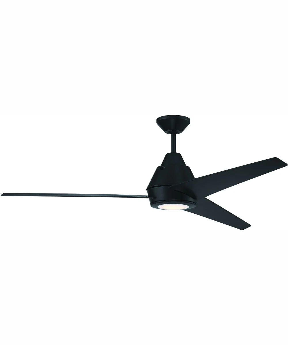 56" Acadian 1-Light Ceiling Fan Flat Black - Image 2