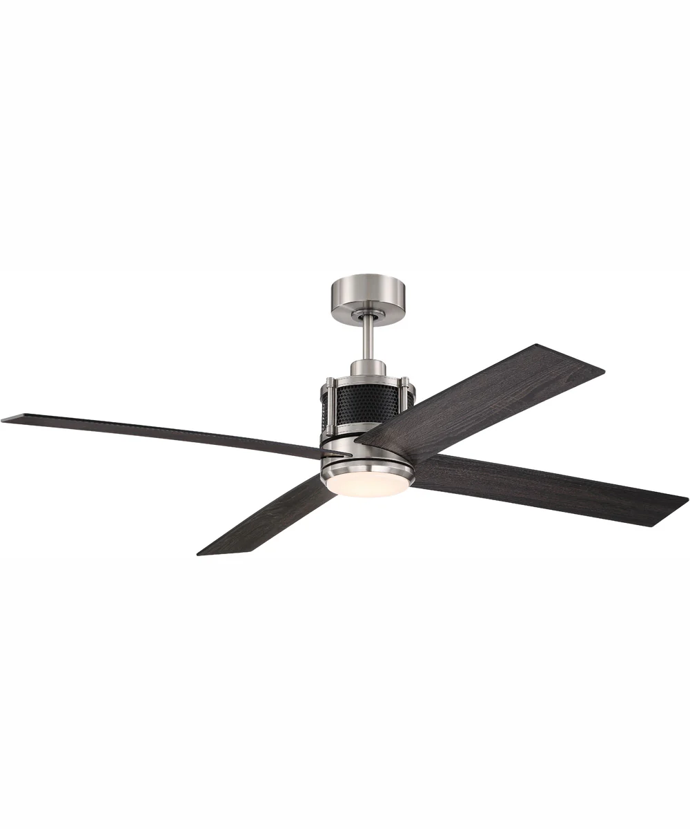 56" Gregory 1-Light Ceiling Fan Brushed Polished Nickel / Flat Black - Image 2