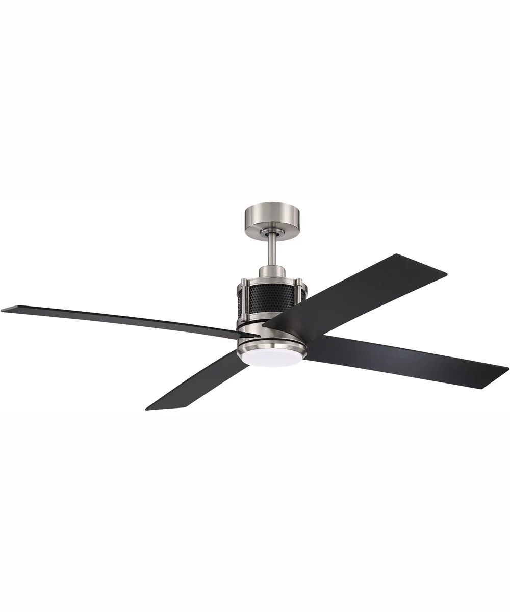 56" Gregory 1-Light Ceiling Fan Brushed Polished Nickel / Flat Black - Image 3