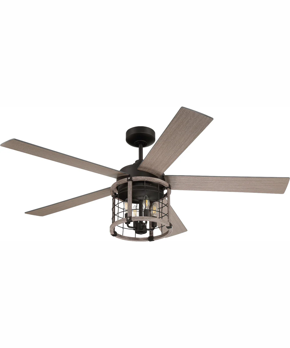 56" Nicolas 4-Light Ceiling Fan Flat Black/Light Wenge - Image 7