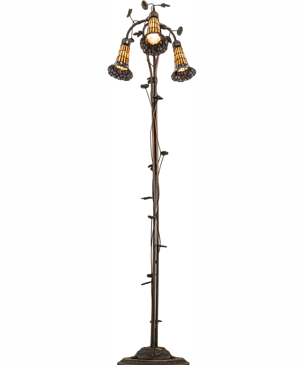 58" High Stained Glass Pond Lily 3 Light Floor Lamp - Image 6