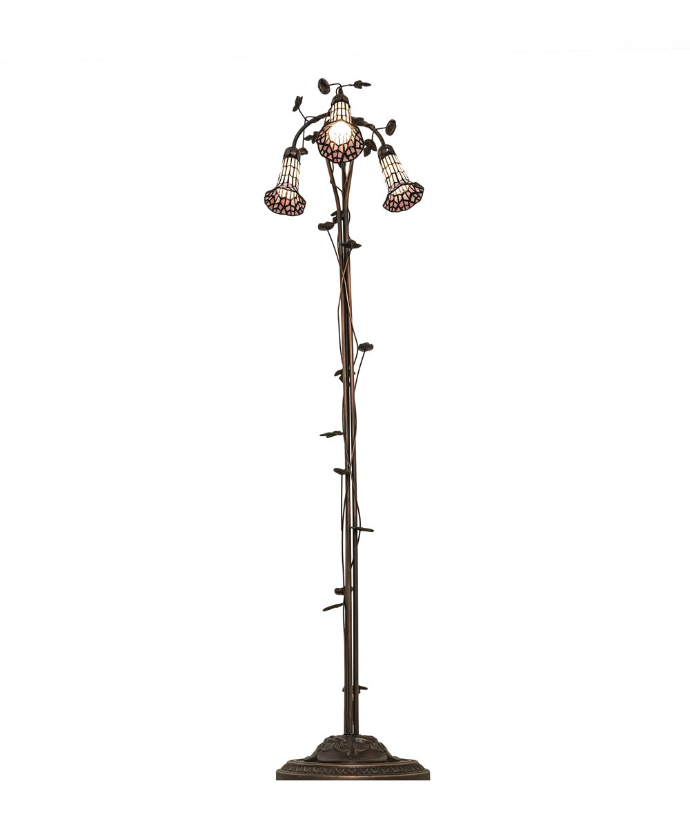58" High Stained Glass Pond Lily 3 Light Floor Lamp - Image 6