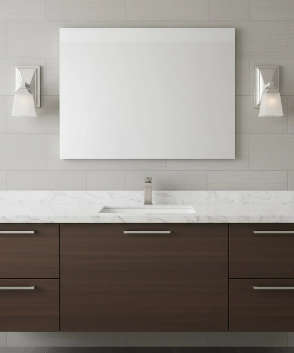 5"W 1-Light LED Bath Vanity Light Fixture Brushed Nickel Finish with Square Shade - Image 2