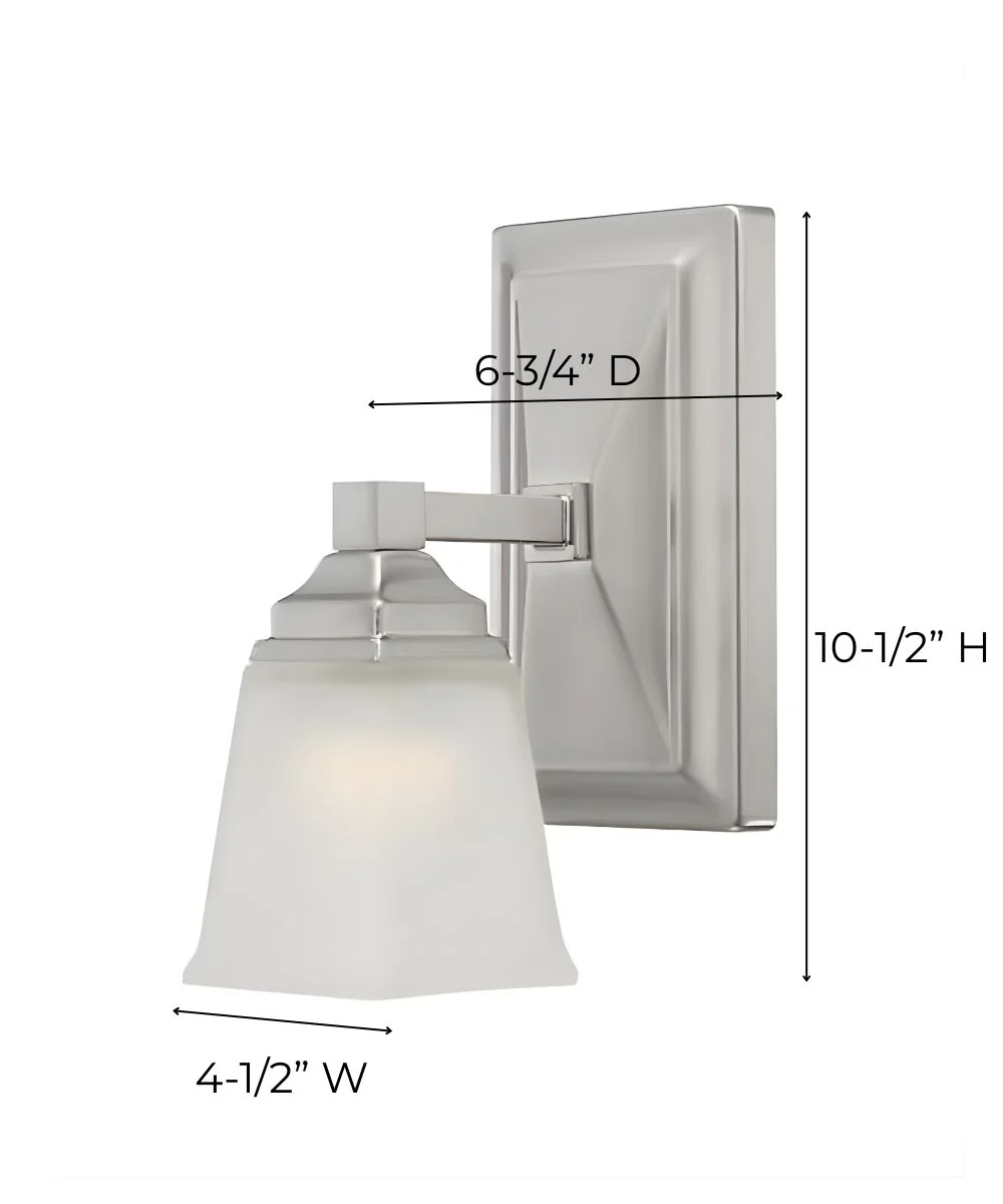 5"W 1-Light LED Bath Vanity Light Fixture Brushed Nickel Finish with Square Shade - Image 4