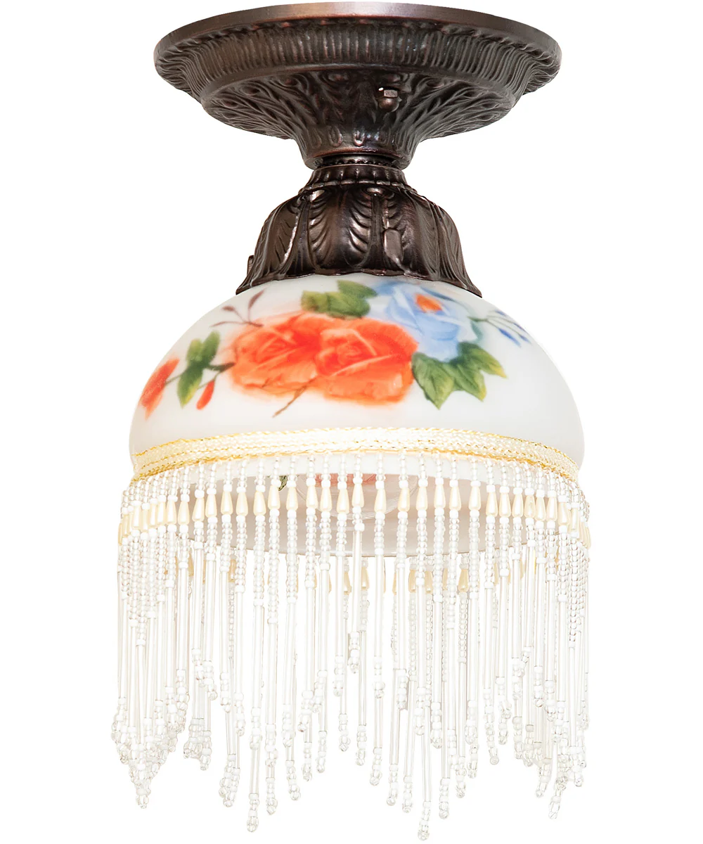 6" Wide Roussillon Rose Bouquet Flushmount - Image 2