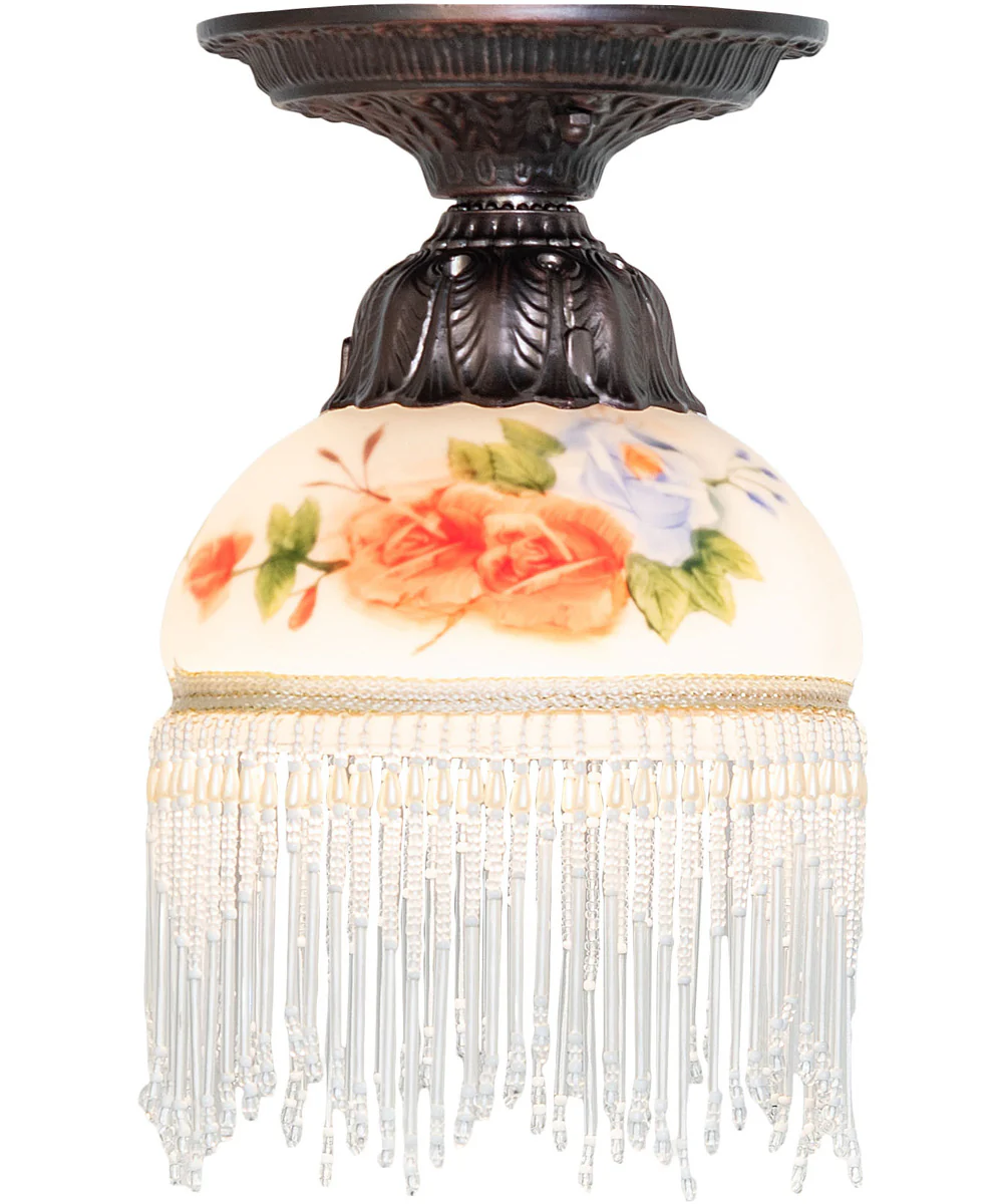 6" Wide Roussillon Rose Bouquet Flushmount - Image 4