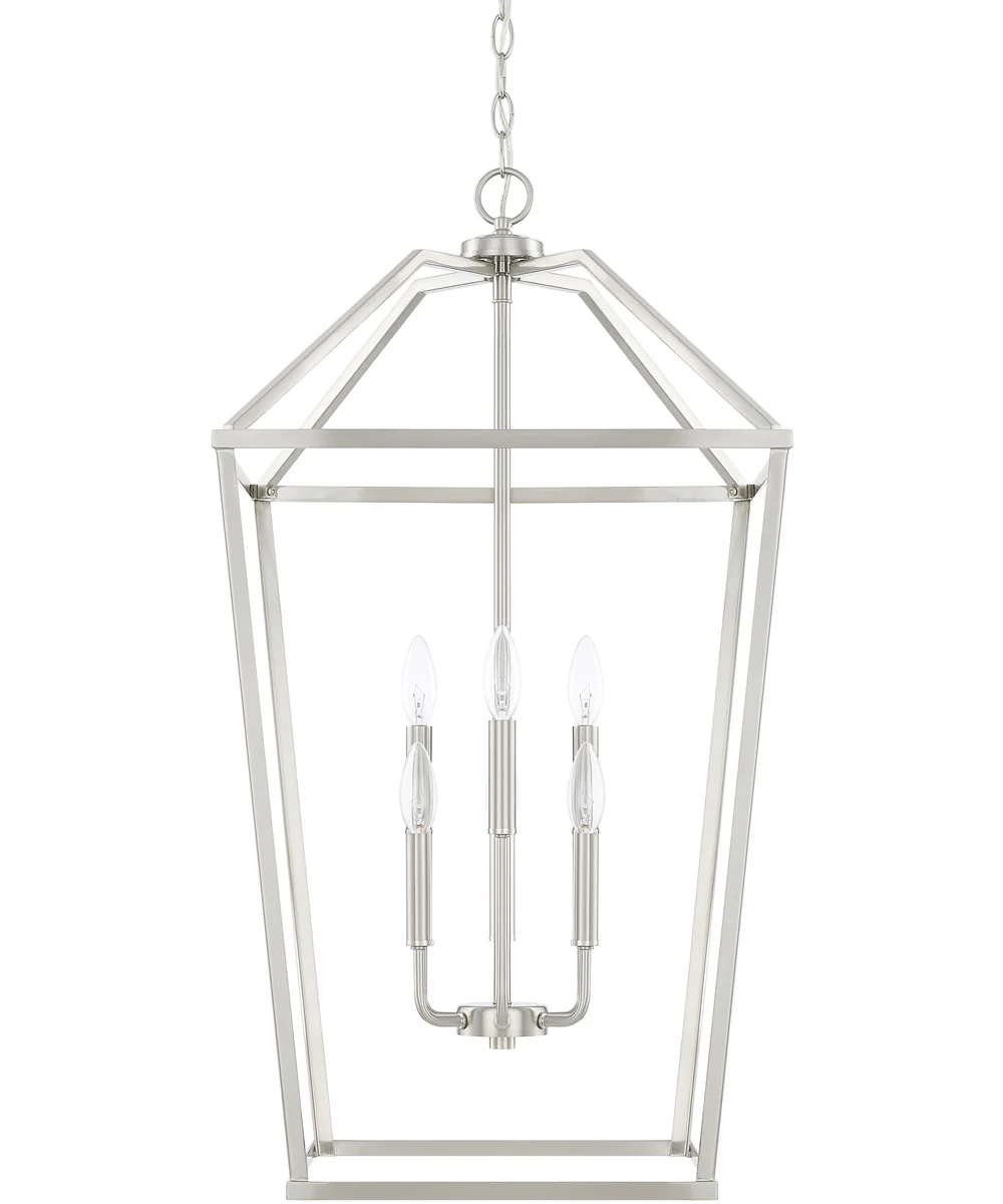 6-Light Foyer In Brushed Nickel