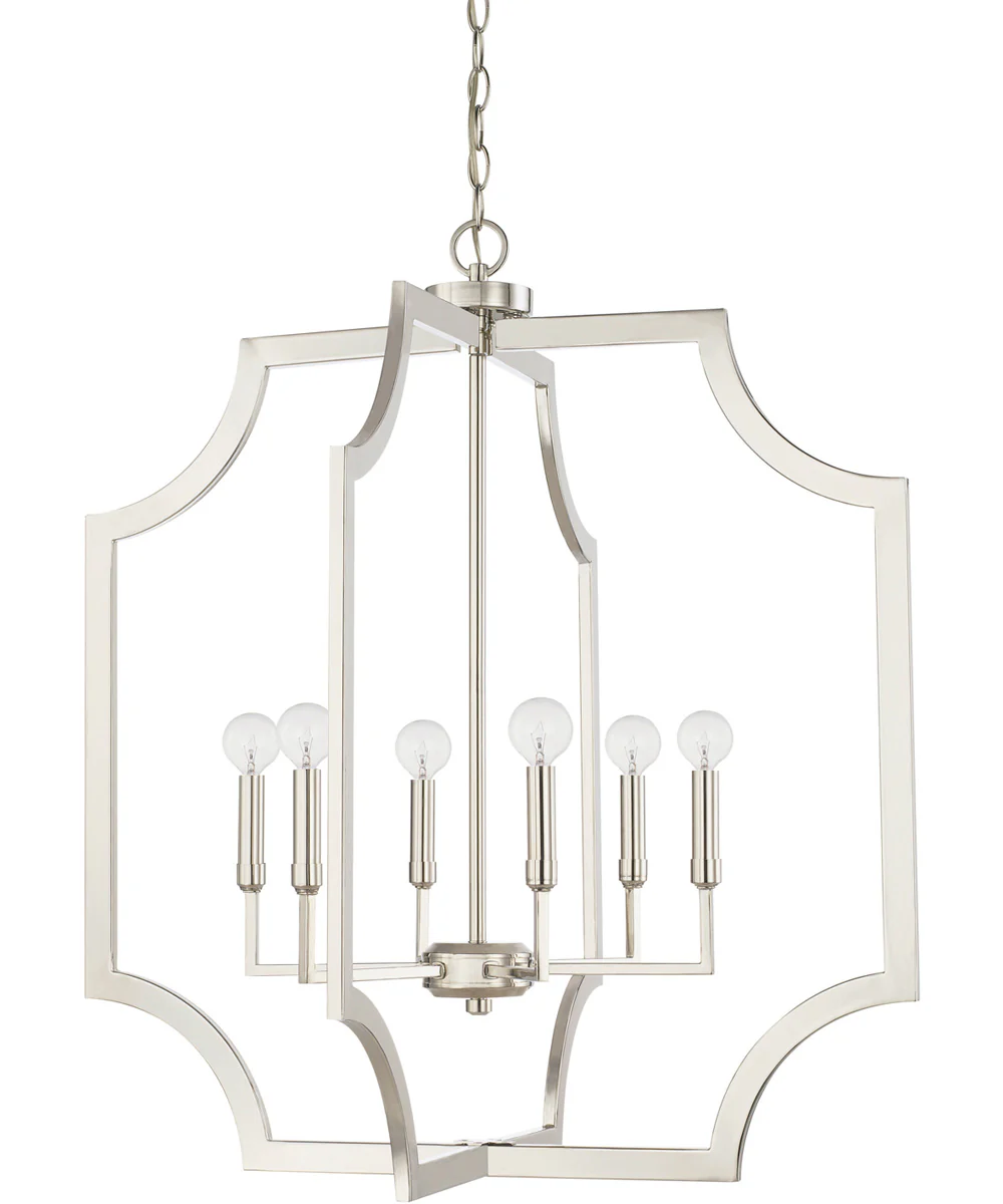 6-Light Foyer In Polished Nickel
