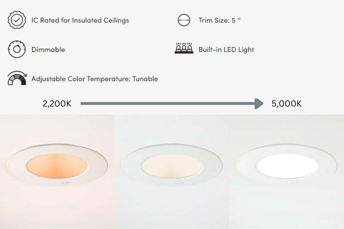 6 Pack - Brilli 5/6 inch LED Recessed Retrofit Downlight, Dimmable, Color Tunable - Image 5
