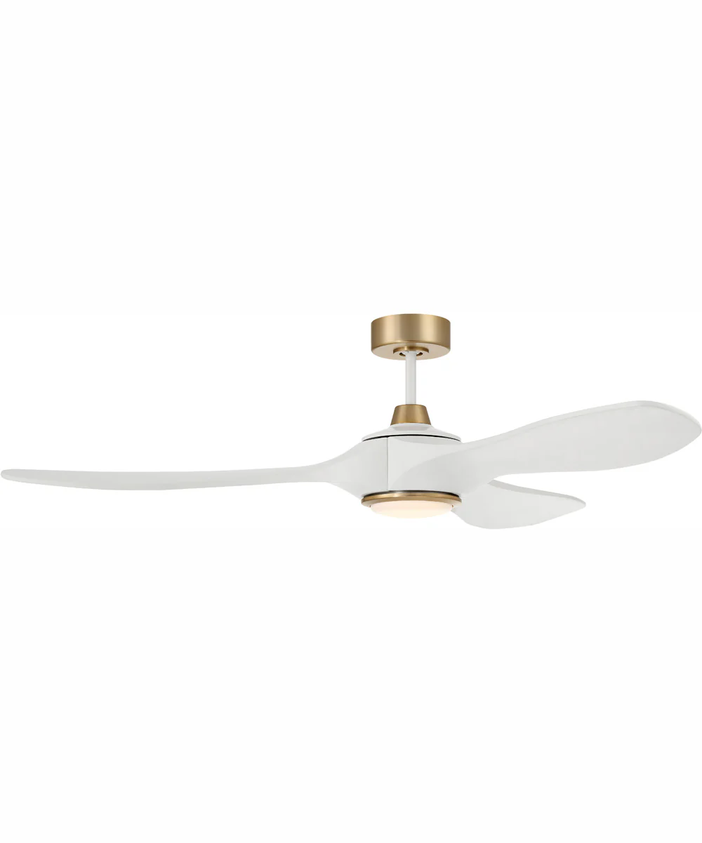 60" Envy 1-Light Indoor/Outdoor Ceiling Fan White/Satin Brass - Image 2