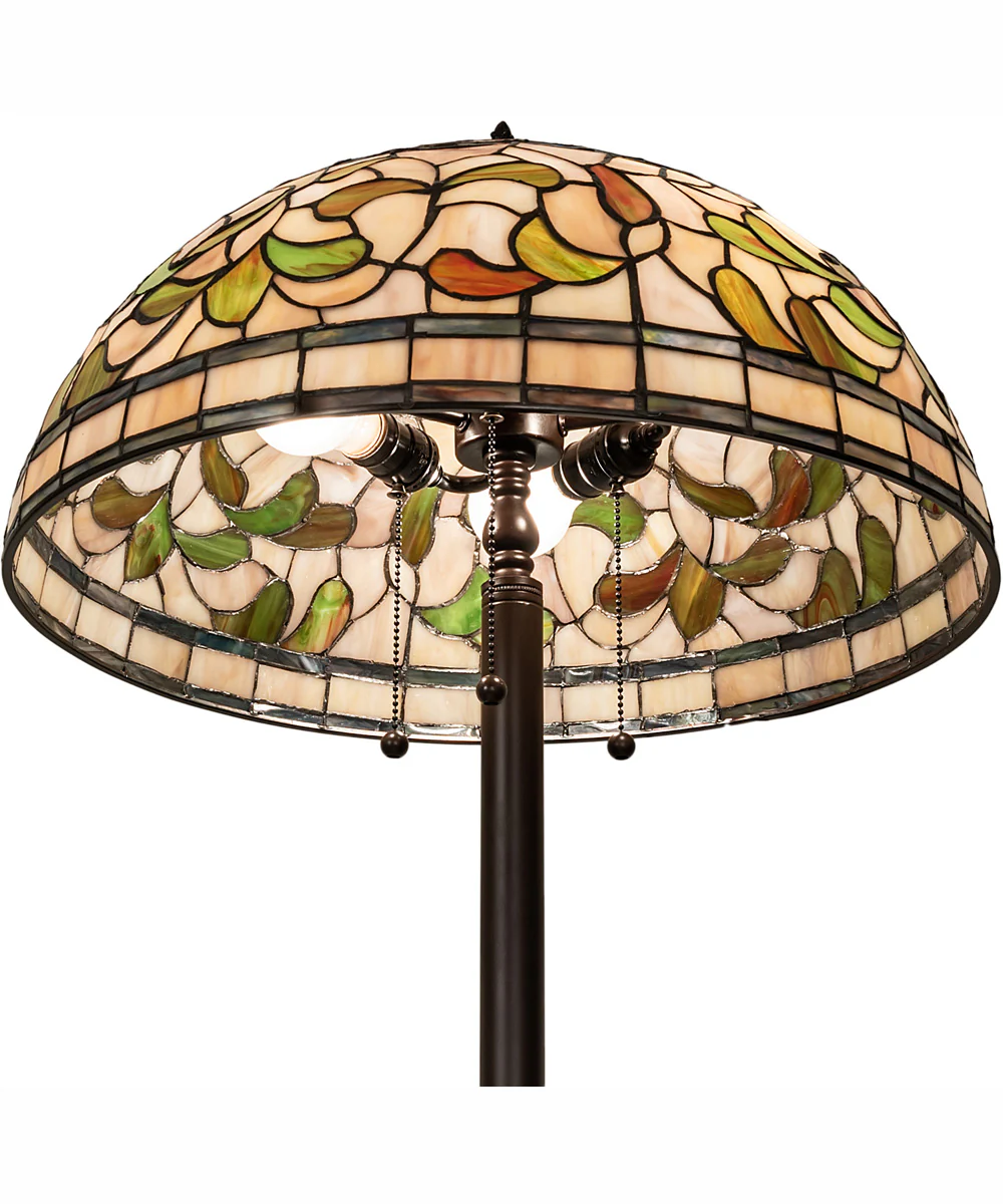 60" High Tiffany Turning Leaf Floor Lamp - Image 3